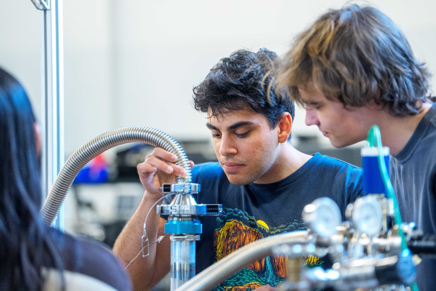 Engineers assembling hardware